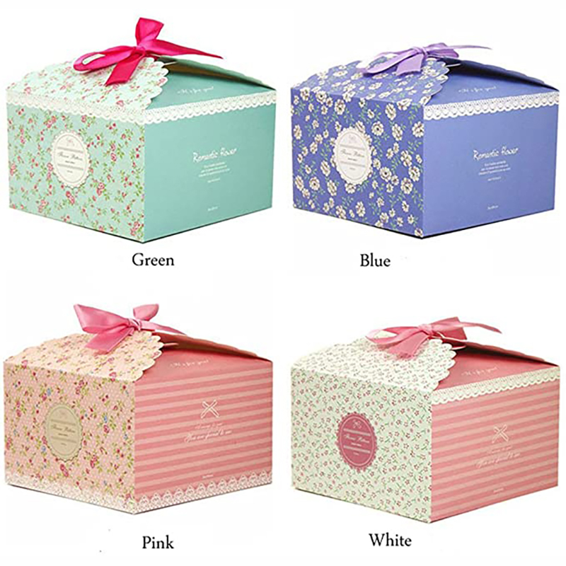 Cajas de regalo, conjunto de 4 cajas decorativas de golosinas, pastel, galletas, golosinas, dulces y bombas de baño hechas a mano jabones de ducha cajas de regalo para Navidad, cumpleaños, vacaciones, bodas (flor están estampadas)